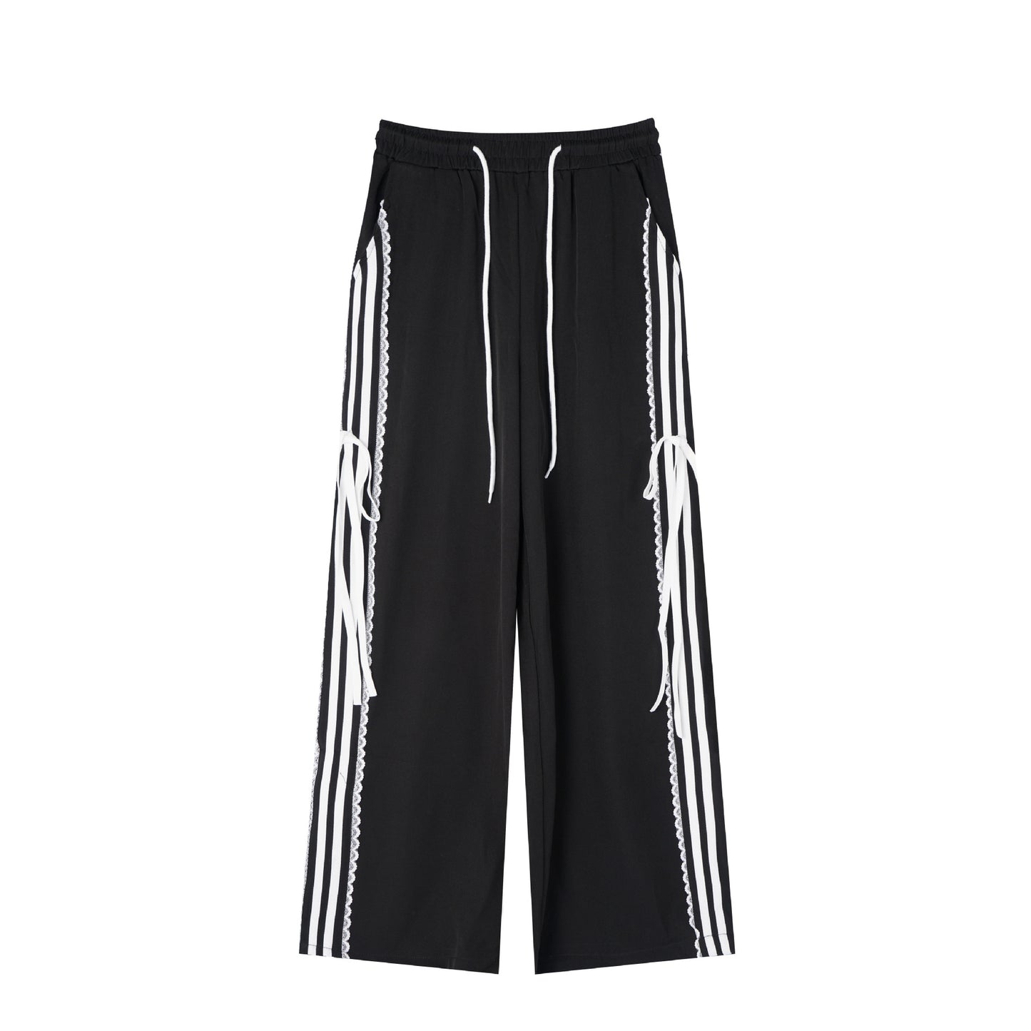 Sweet Girls Contrast Color Pieces Loose Casual Trousers
