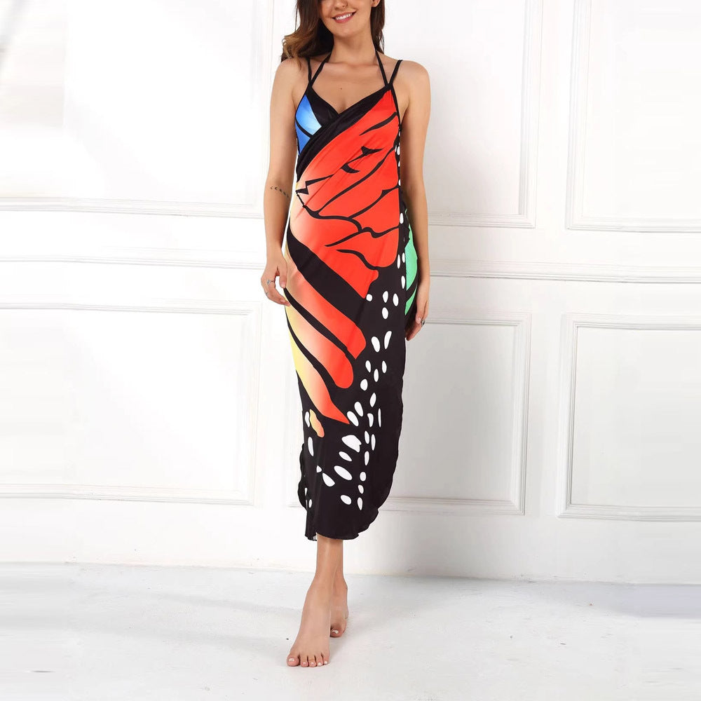 Printed Sexy Comfortable Beach Cover-Up Dress