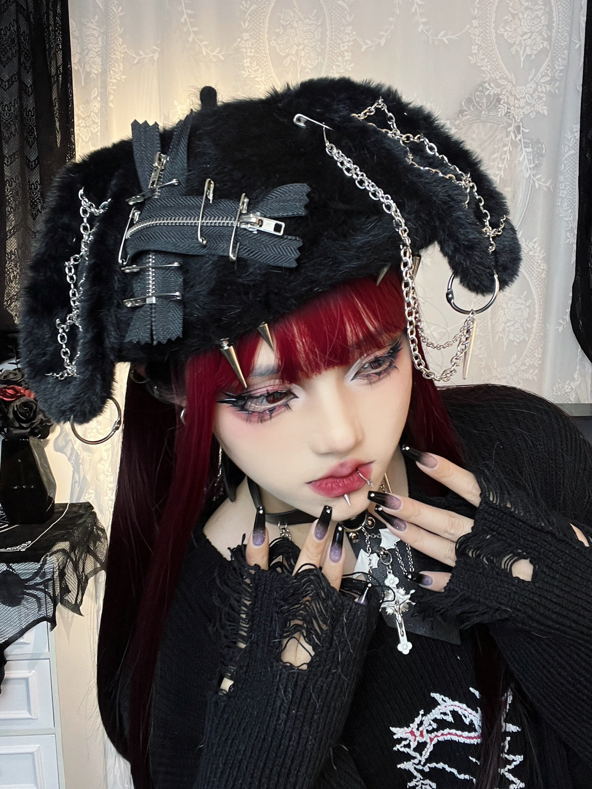 Punk Rabbit Ear Beret