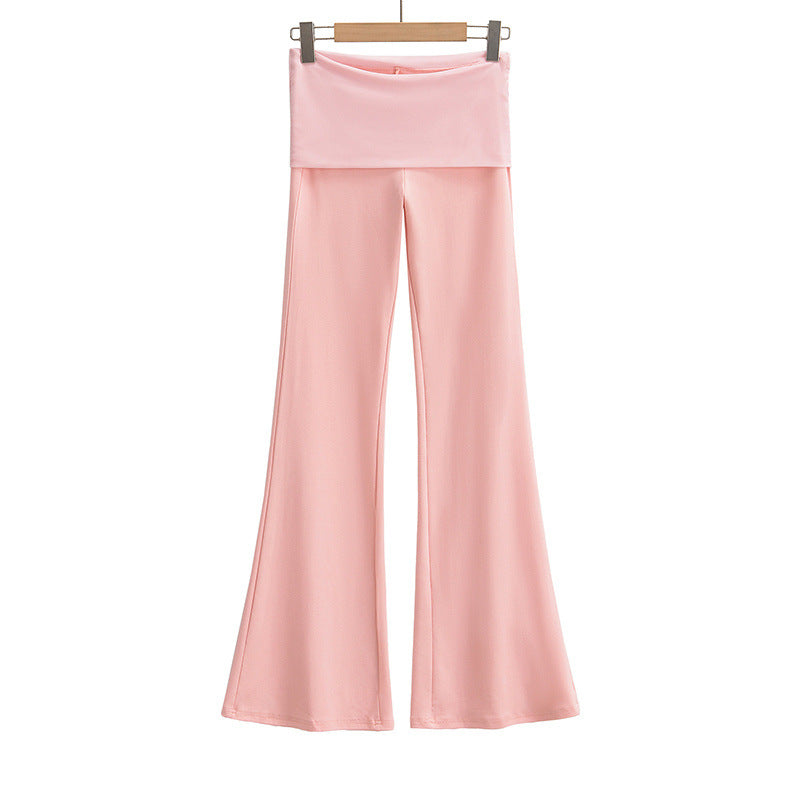 High Waist Casual Air Straight-leg Pants Slimming Straight Nude Feel Loose Wide Leg Pants