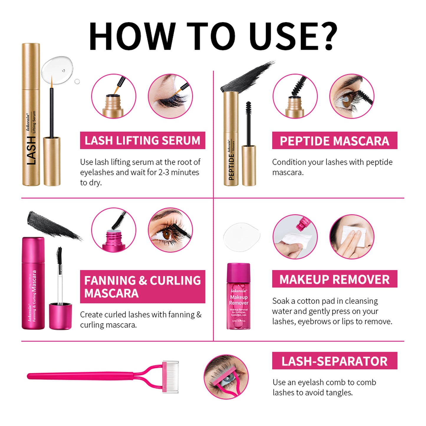 Long Curling Eyelash Peptide Mascara Eye And Lip Cleansing Water Suit