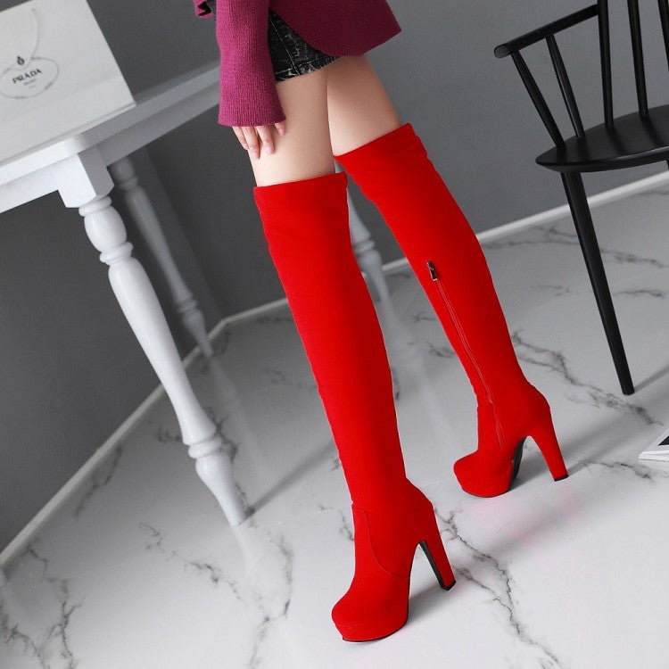 Thick-heeled High-heeled Frosted Waterproof Platform Over-the-knee Boots