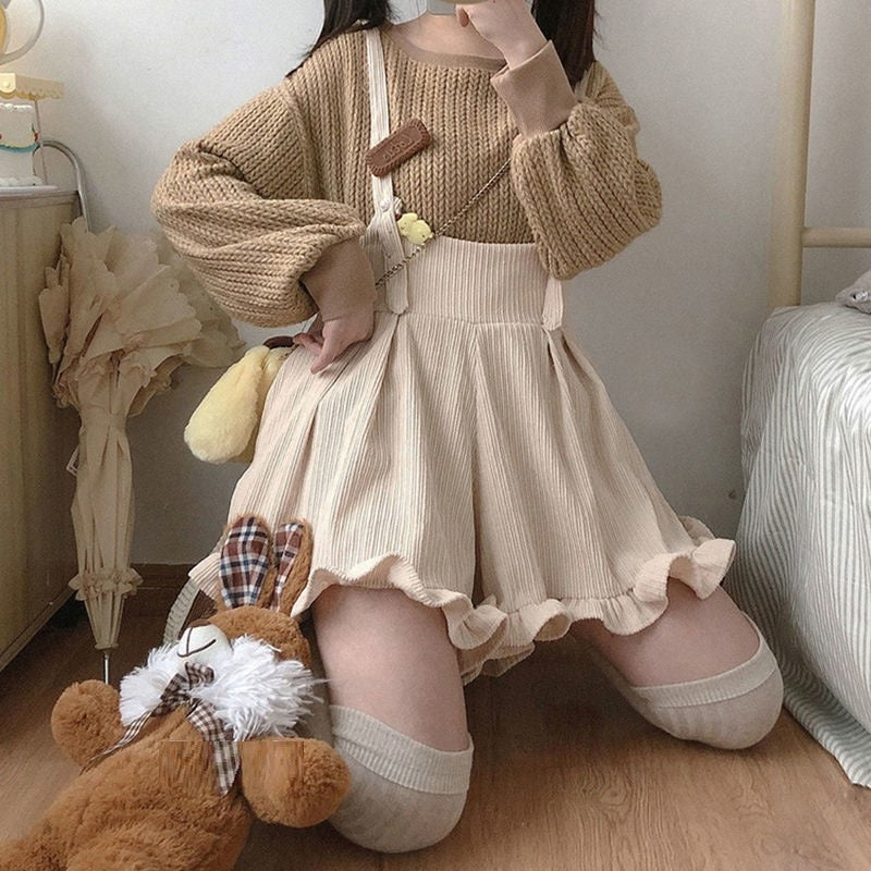 Fungus Lace Soft Girl Style Cute Overalls Women