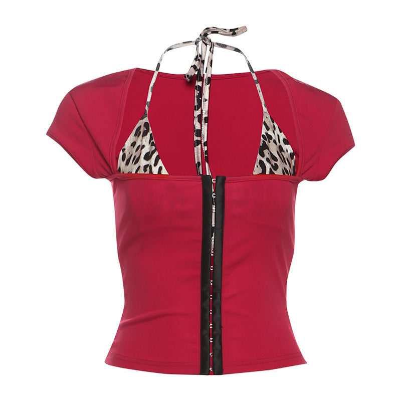Women's Clothing Personality All-match Leopard Print Top