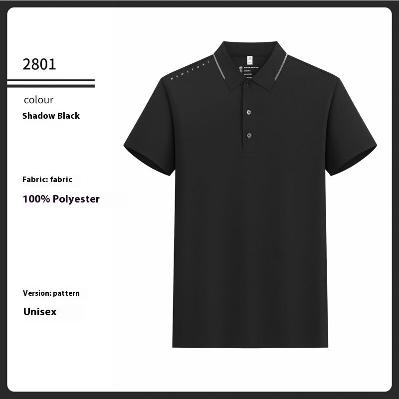 Quick-drying Dot Jacquard Short-sleeved Polo Shirt