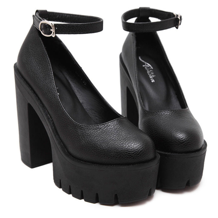 European And American Fashion Buckle Women's Shoes