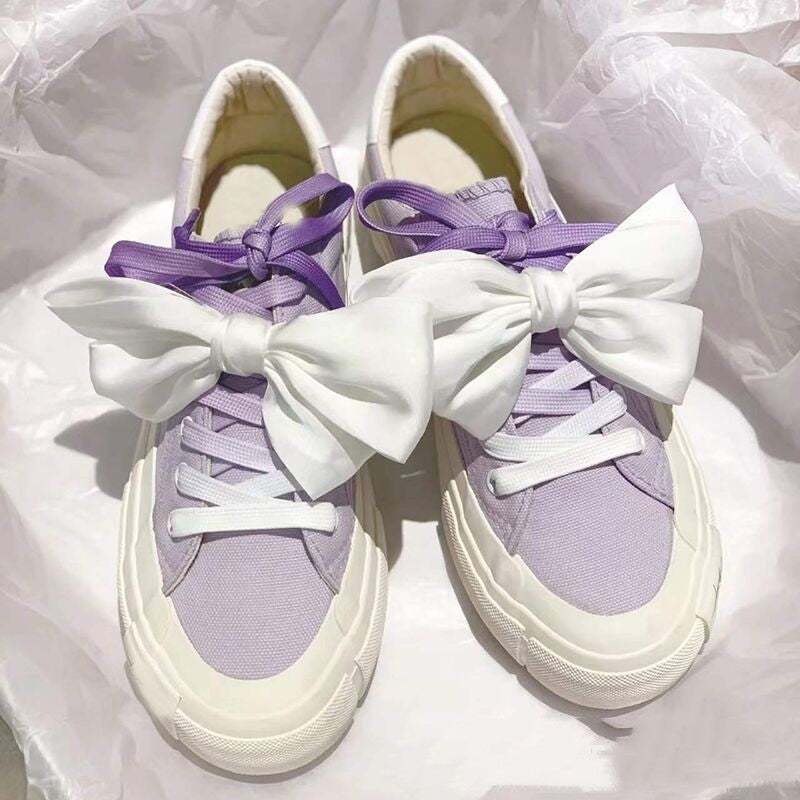 Women's Bow Canvas Flat Casual Sneakers