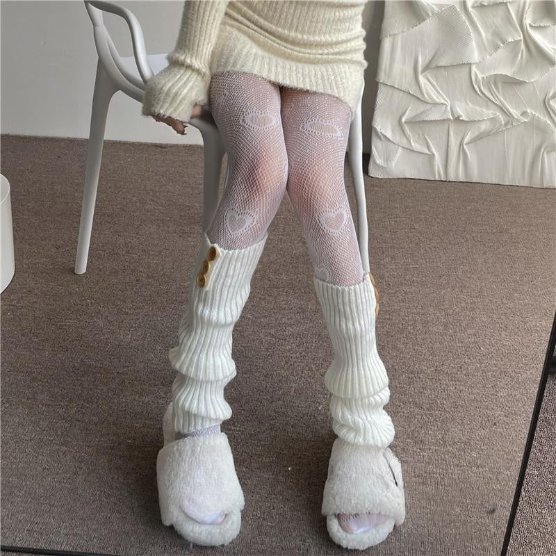 Love Jacquard Mesh Stockings Pantyhose
