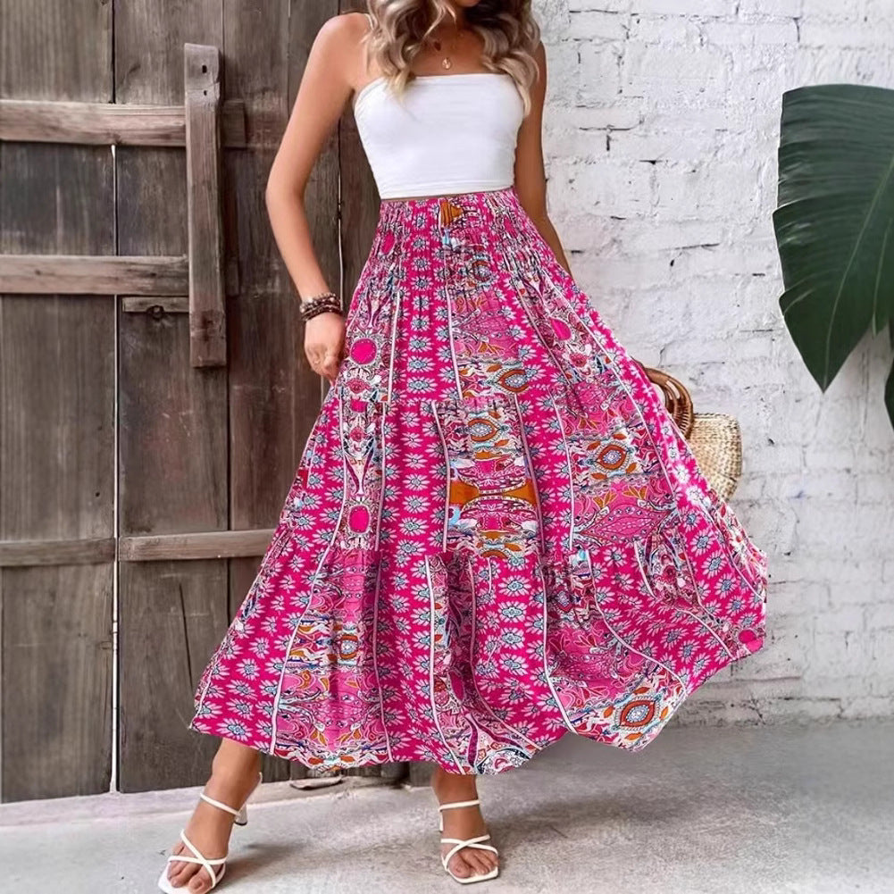 Summer Fashion Suspenders Sexy Backless Tube Top Swing Skirt
