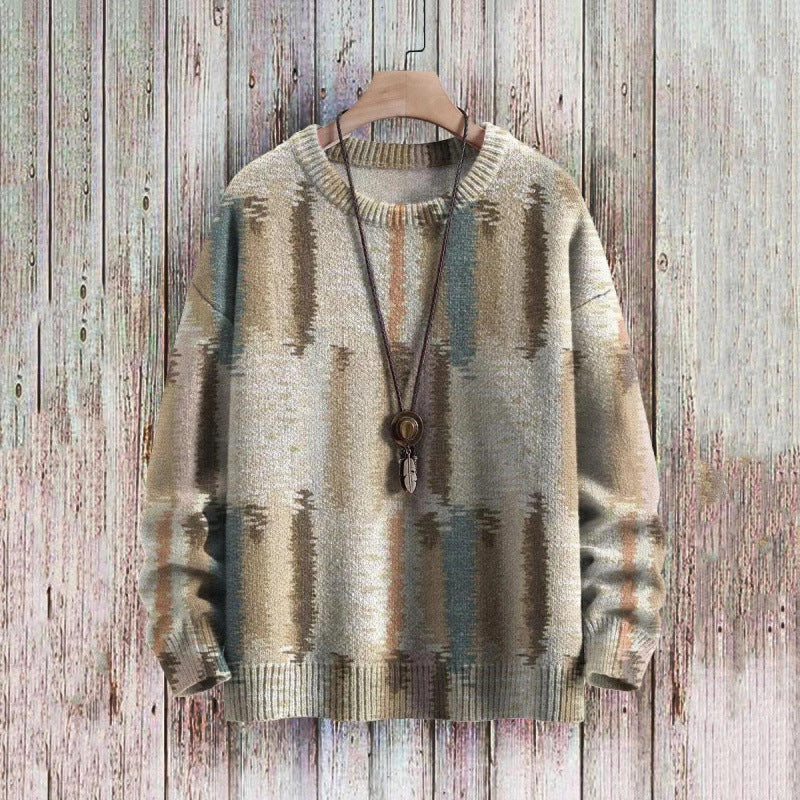 Abstract Style Digital Printing Drop-shoulder Long-sleeve Women's Sweater Casual All-matching