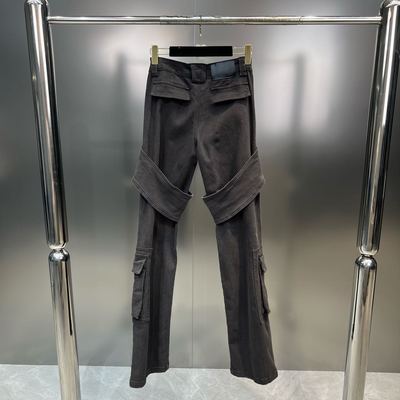 Multi-pocket Embellished Lace-up Overalls