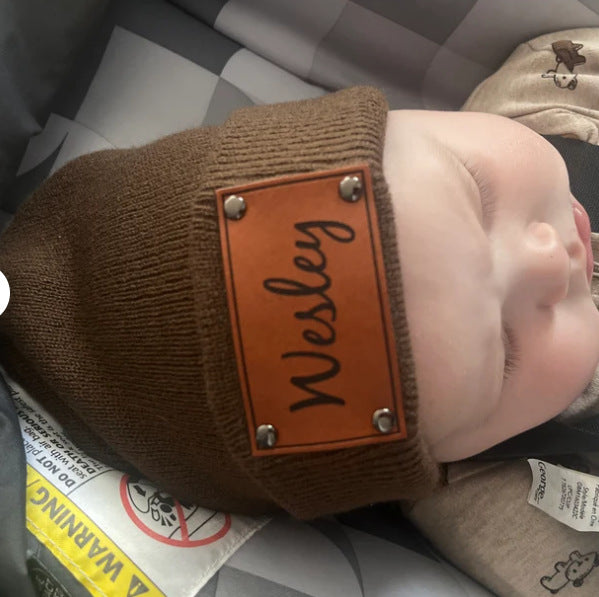 Children And Adults Blank Leather Label Brimless Cap