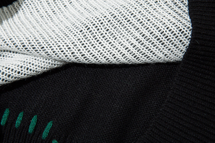 Fringed Sweater Round Neck Sweater With Rope Stitching
