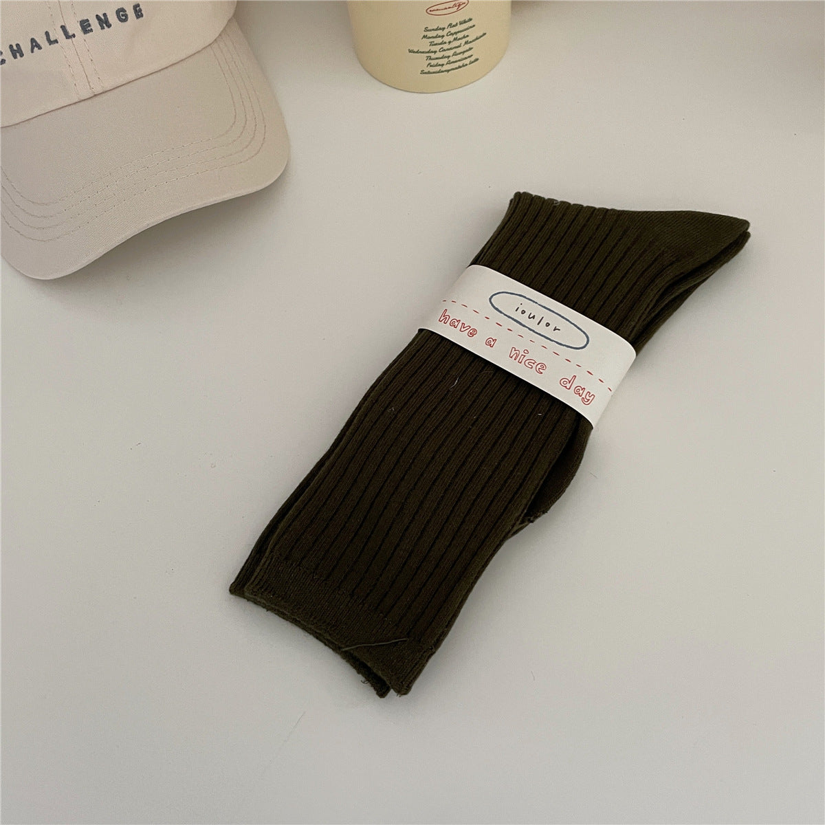 New Solid Color Thick Strip Stockings