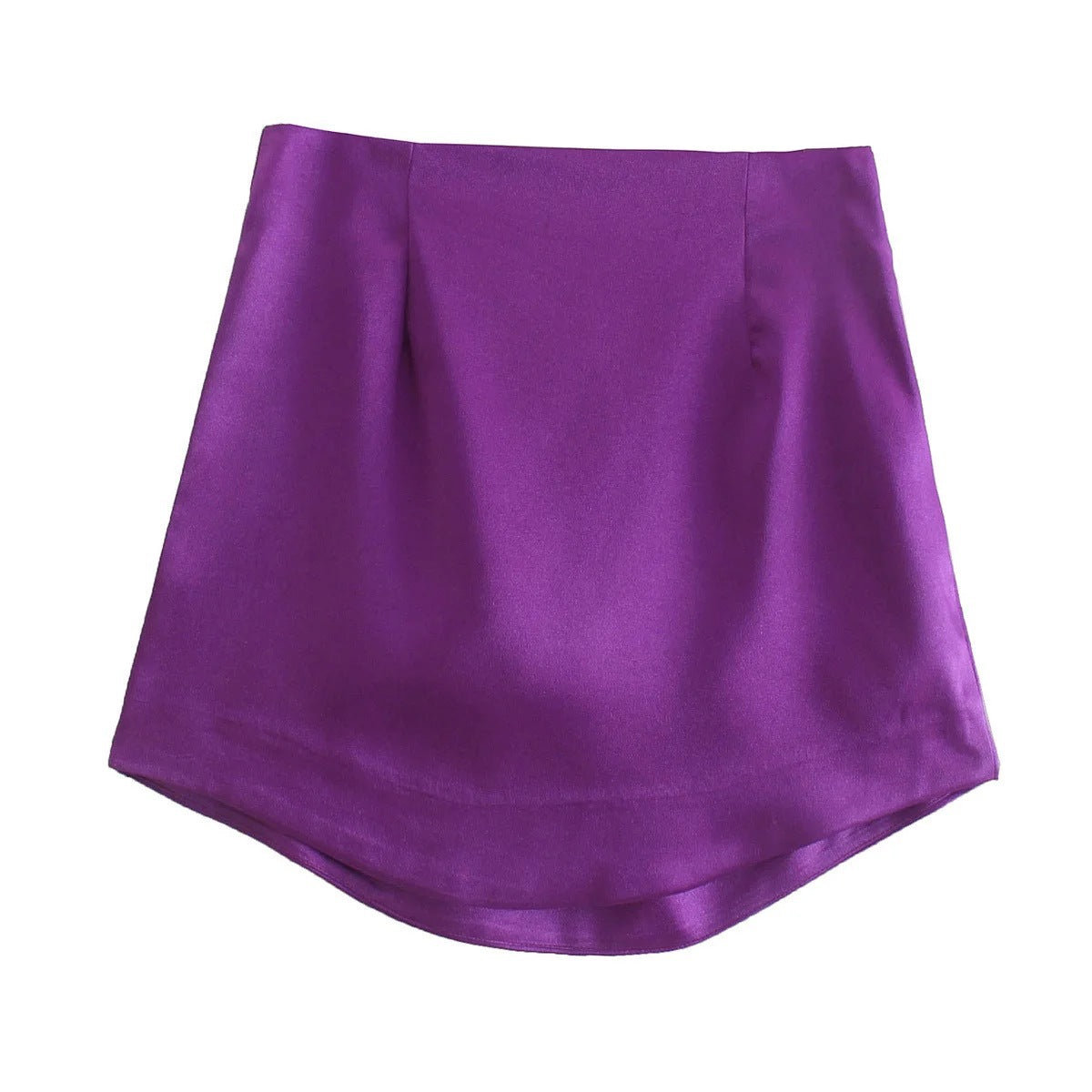 New Purple Glossy Texture Mini Skirt Women's Skirt