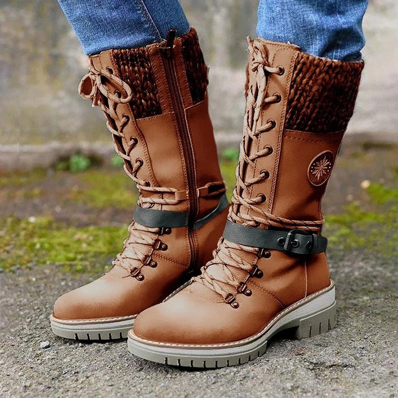 Women's Thick Warm Mid-length Fleece Snow Boots