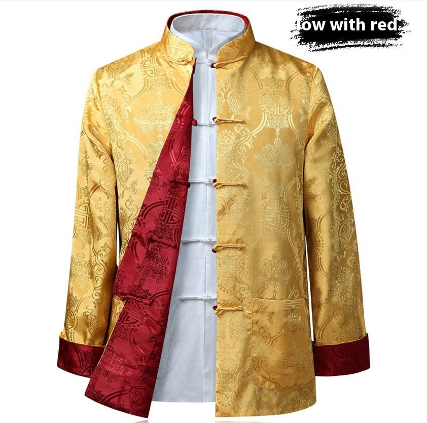Men's Tang Suit Spring And Autumn Thin Coat Double-sided Wear