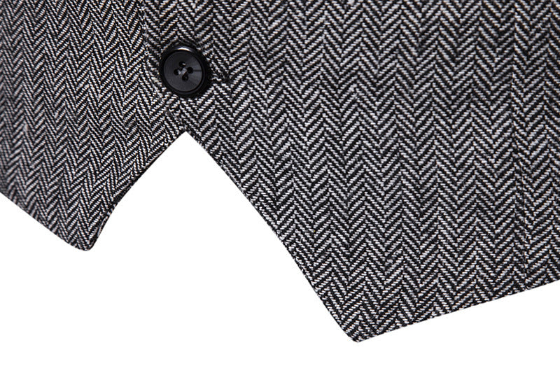 Men's Autumn And Winter Herringbone Single-breasted Vest Men's Suit