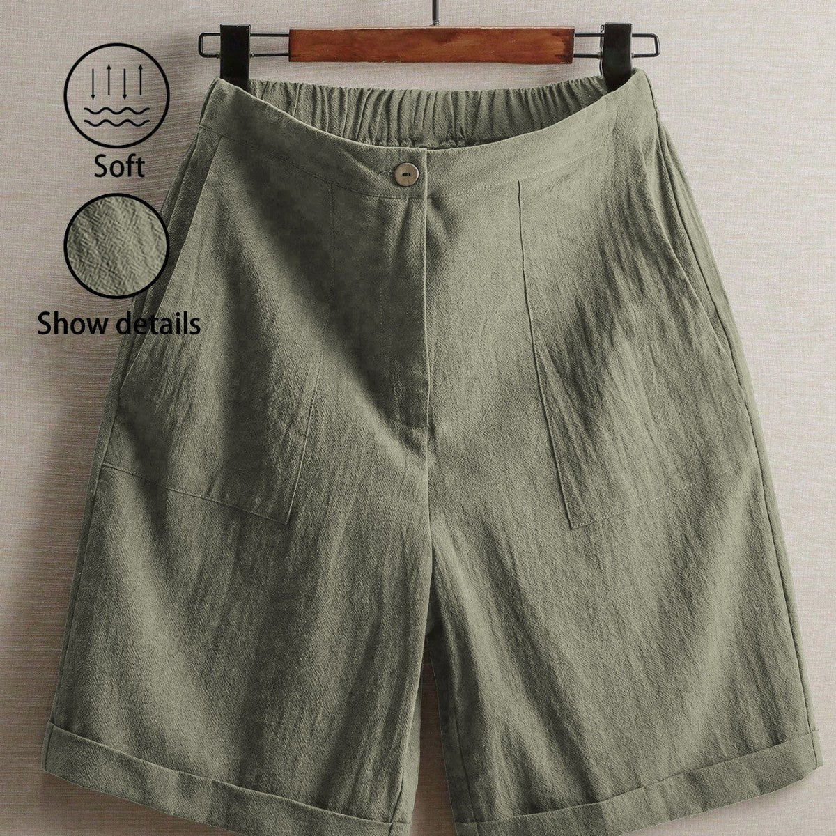 Casual American-style Capri Pants With A Wide Leg