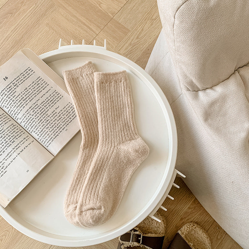 Solid-color Womens Socks Made From Cashmere