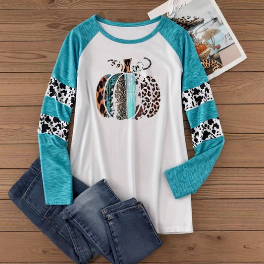 Halloween Pumpkin 3d Digital Printing Casual White T-shirt