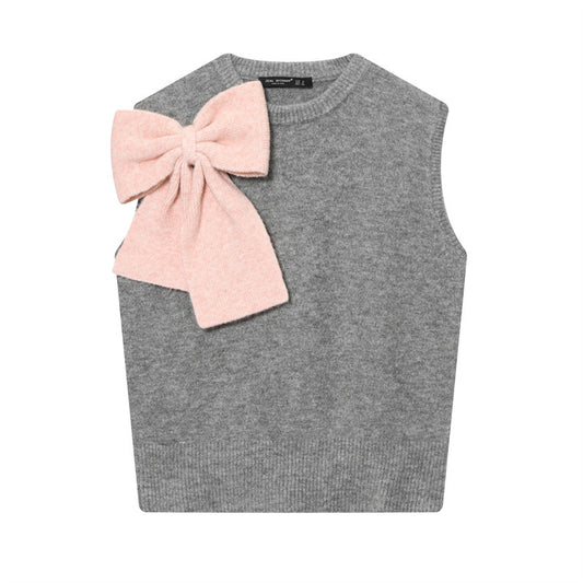European And American Fashion Bow Back Vest-style Knitwear