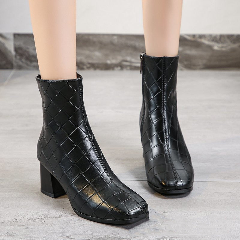 New British Style Foreign Trade Plus Size Fashion Short Boots Thick Heel Fashion Boots
