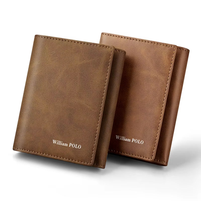 Wallet Men'S Short Multi-Functional Wallet Driver'S License Youth Coin Wallet Card Bag Casual Blue