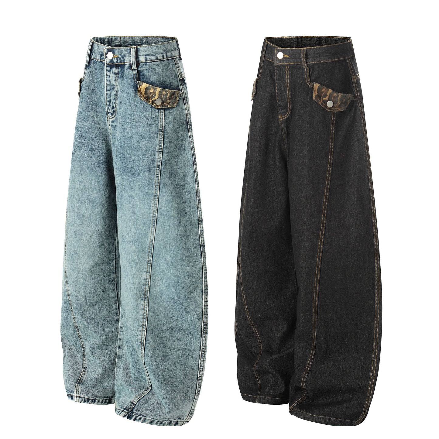 Distressed Loose-fitting Casual Pants Scimitar Jeans