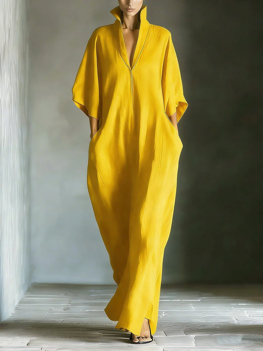Women's Fashion V-Neck Casual Loose Dress