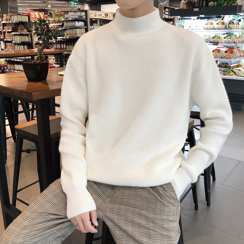 Autumn And Winter Men's Crewneck Sweater Men's Loose Plus Velvet