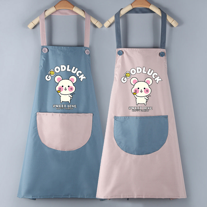 Waterproof PVC Waistband Cartoon Apron Cleaning Overalls