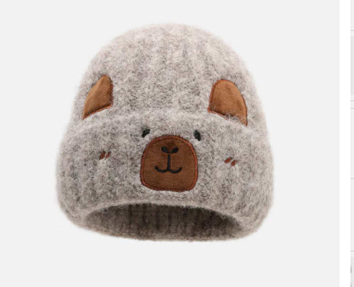 Capybara Bear Cartoon Knitted Beanie For FallWinter