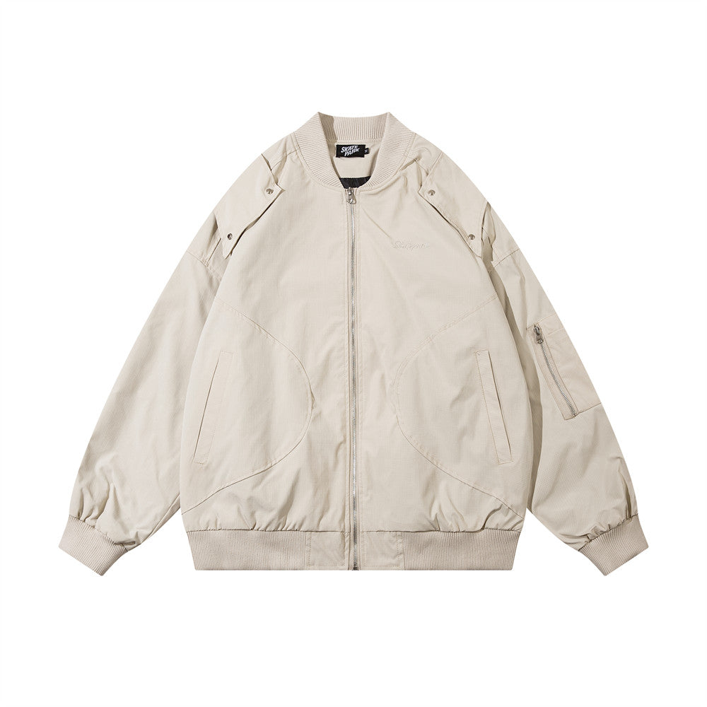 Pure Color All-matching Pilot Jacket Casual Sports Jacket