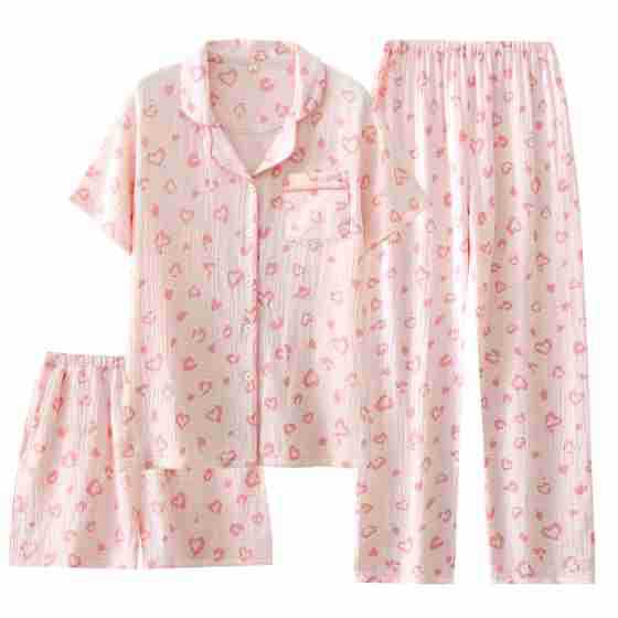 Women's Crepe Cotton Yarn Fashion Three-piece Set