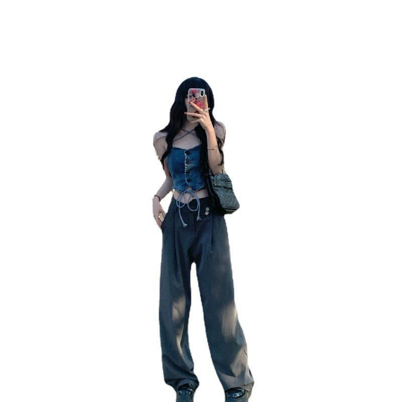 Sweet And Cool Denim Camisole Women's New Slim Fit