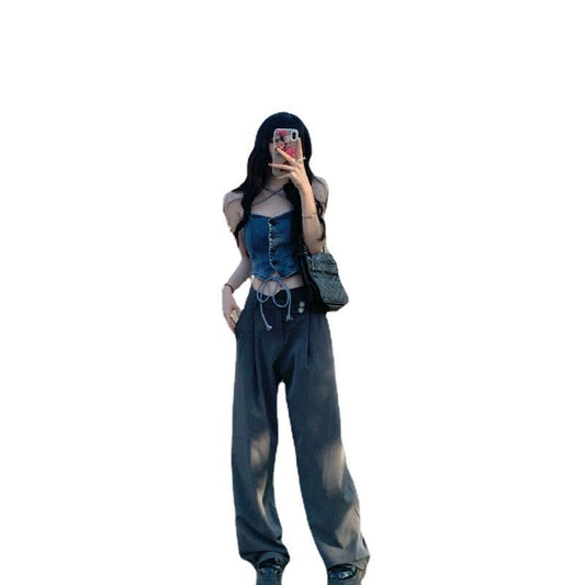Sweet And Cool Denim Camisole Women's New Slim Fit