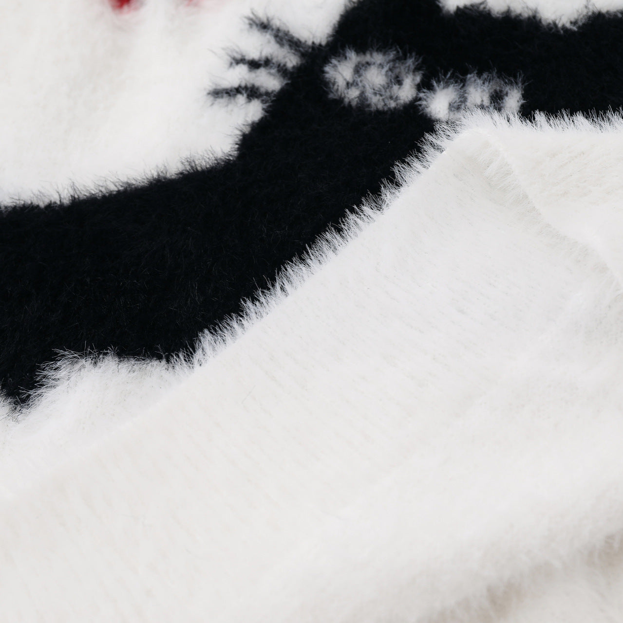 Winter Real Shot American Sweet Girl Loose Furry Pullover Sweater