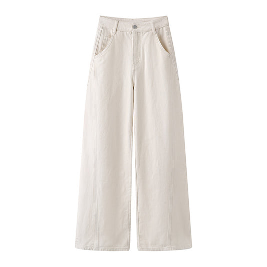Spring And Autumn New High Waist Slimming And Straight Jeans For Women