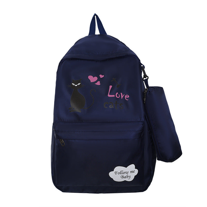 Female Cartoon Print Large-capacity Backpack