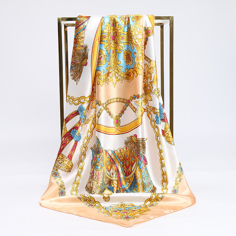 Malay Fashion Bib With Bag All-match Small Silk Scarf