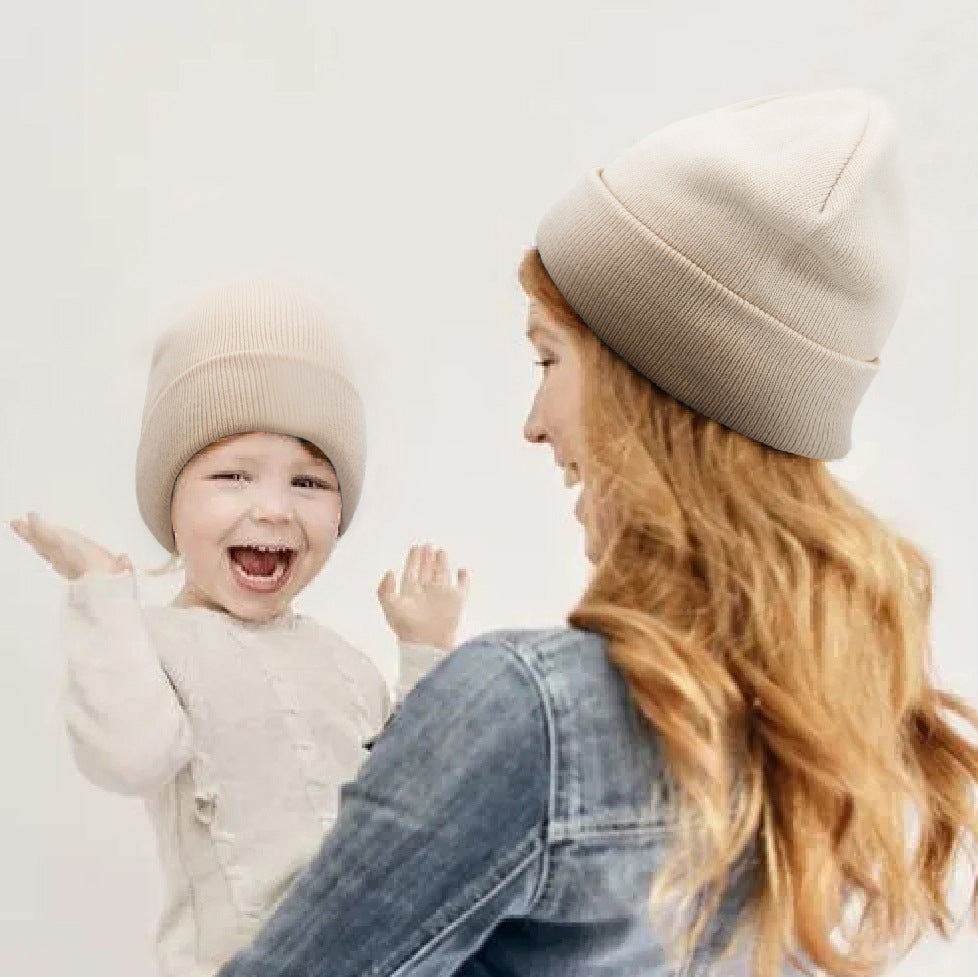 Children Adult Autumn And Winter Knitted Hat Parent-child Style