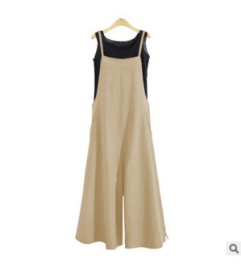 Simple Women's Wide-leg Suspender Jumpsuit