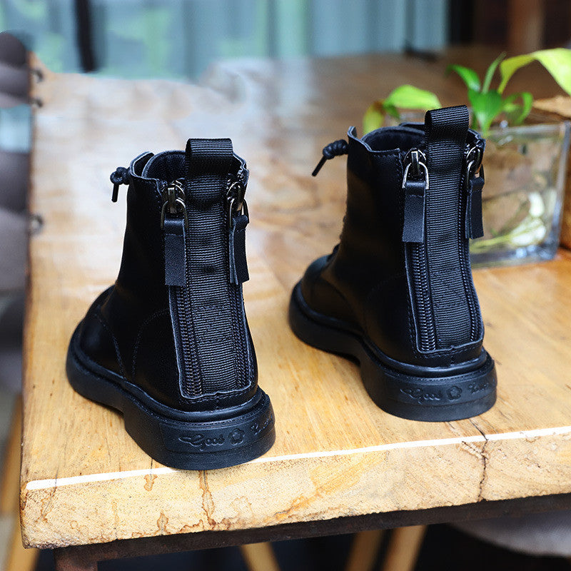 Children's Martin Boots Real Soft Leather Girls' Short Boots