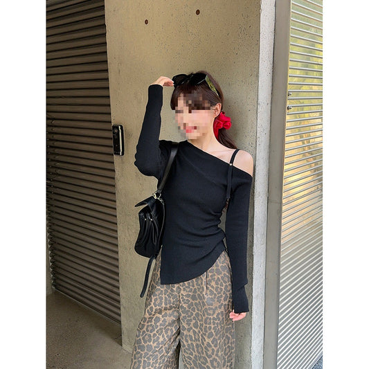 Elegant Slim Fit Slimming Slit Irregular Long Sleeve
