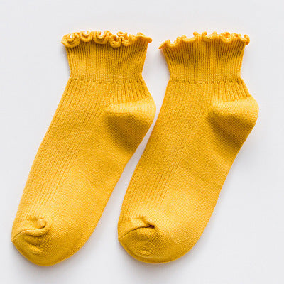 Women's Casual Fungus Lace Short Cotton Socks