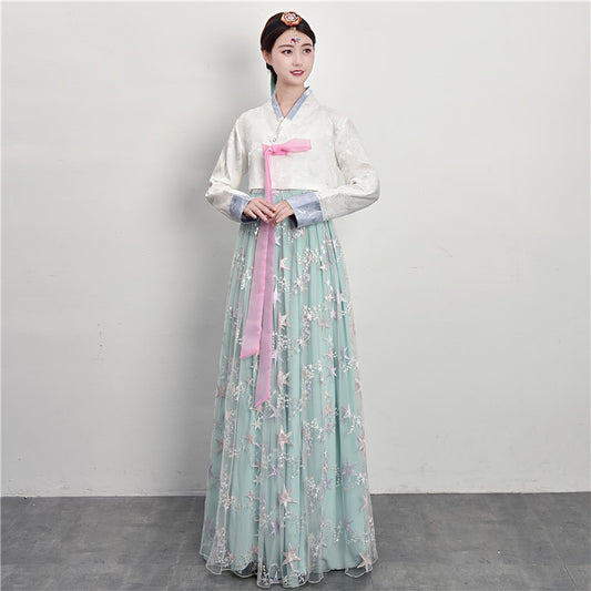Traditional Court Korean Ethnic Dance Performance Dress