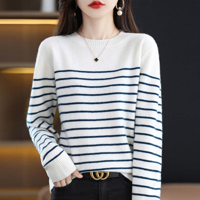 Autumn And Winter Women's Wool Sweater New Fashion Round Neck Inner Wear
