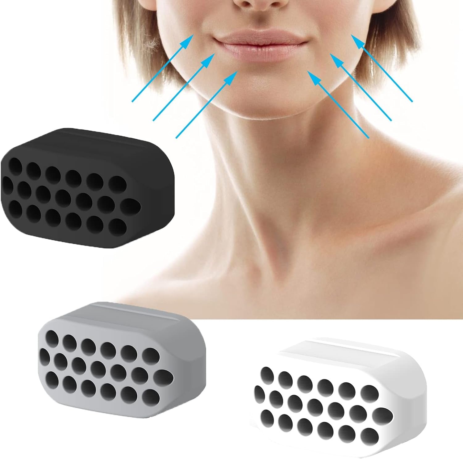 Paquete De 3 Ejercitador De Mandibula, Entrenador De Músculos De Línea De Mandíbula Para Hombres/Mujeres, Equipo De Gimnasio De Doble Barbilla