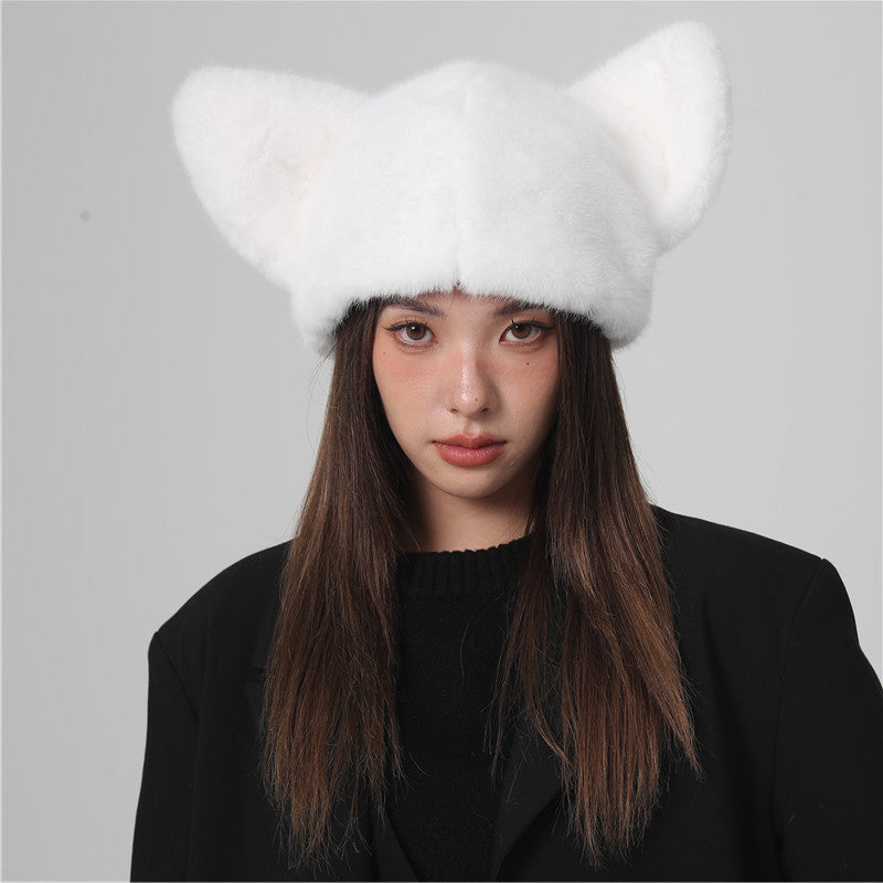 Plush Velvet Padded All-matching Knitted Wool Hat